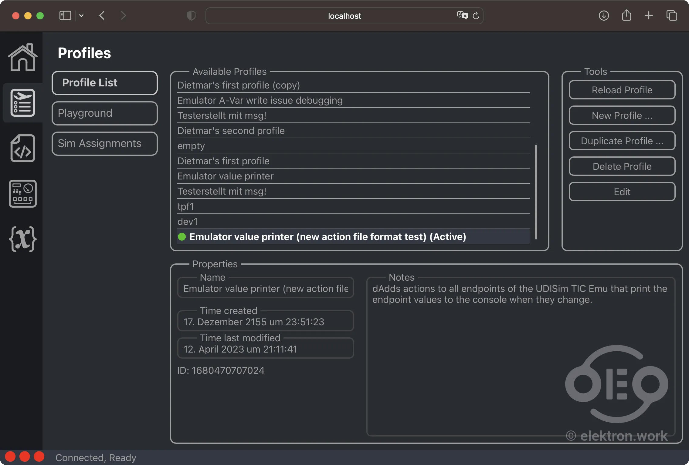 UDISim Control Panel Home View