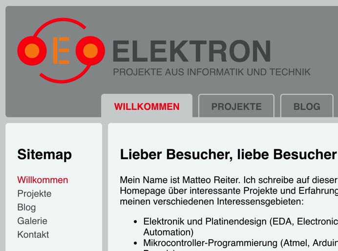 Screenshot Ausschnitt der Elektron Website Stand 191117