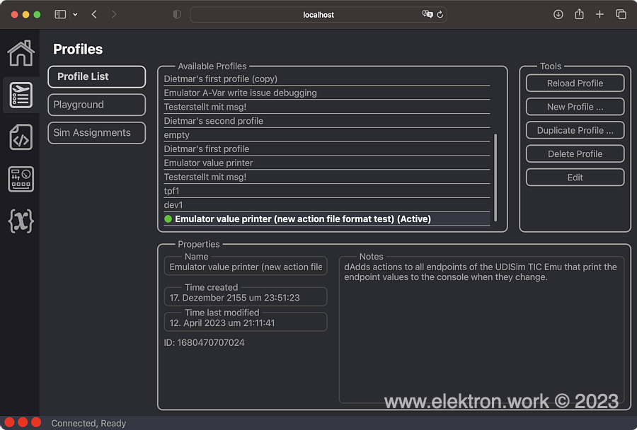 UDISim Control Panel Home View